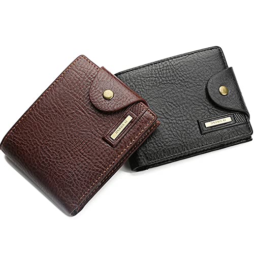 hmtitt Geldbörsenhalter aus Leder für Kredit- und Ausweiskarten, für Herren, Geldbörse, Schwarz, Kaffeebraun, Einheitsgröße Cover