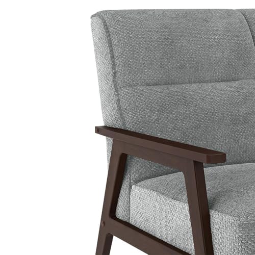 Image of Urban Ladder Logan 2 Seater Wooden Sofa in Grey Colour