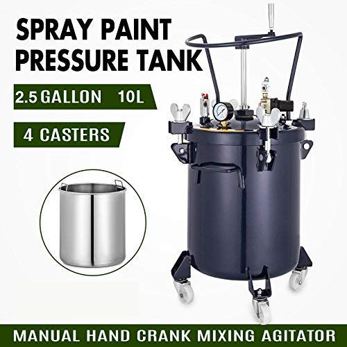 Vevor Pressure Pot 2.5 Gallon 10 Liters Spray Paint Pressure Pot Tank With Manual Mixing Agitator Paint Tank (2.5Gal Manual) #TOP2
