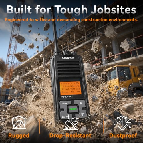 Image of SAMCOM FPCN10A-PRO Commercial Two-Way Radio, 6 Radios with Gang Charger | 3000mAh Battery High-Power UHF Walkie-Talkies for Adults for Back to Schools Construction Churches Warehouses Security Teams
