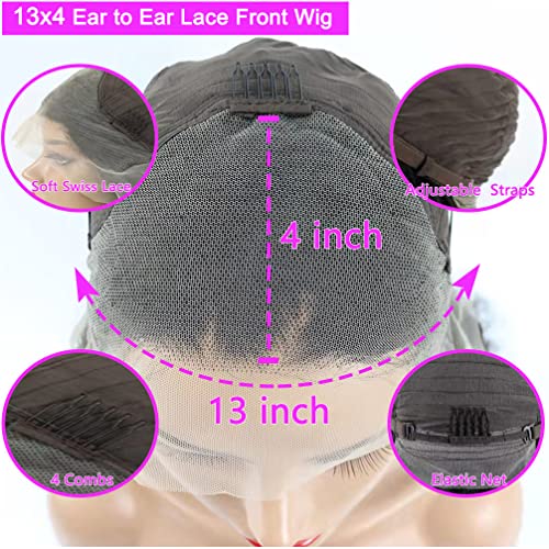 Image of Srakuw 13X4 Orange Ginger Lace Front Wigs Human Hair Pre Plucked Body Wave Invisible Brazilian Colored Wigs for Black Women HD Lace Frontal Wigs 180% Density (22 Inches)