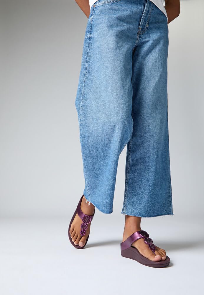 FitFlop Halo Bead-Circle Metallic Toe-Post womens Sandal