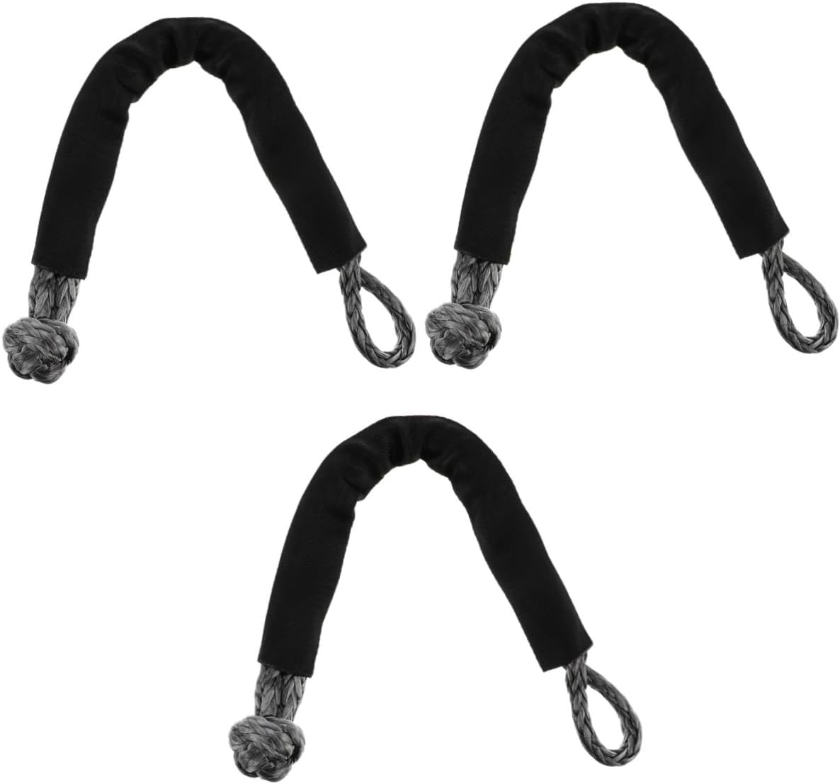 Zerodeko 3pcs Flexible Synthetic Winch Shackle High Strength Towing Strap for Car Truck SUV Lightweight and Design Random Color