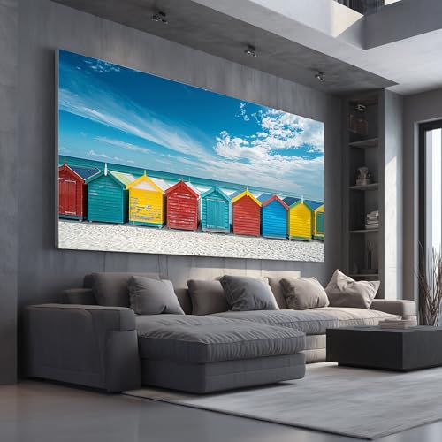 Tableau décoration murale salon plage : impression sur toile grand format