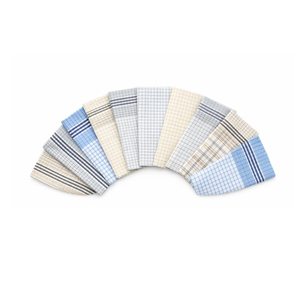 Hand Karchiff Pure Cotton Handkerchief for Women, Pack of 8, Light Checked Pattern, Soft and Skin-Friendly, 22 x 22 Inches, Daily Use-image-6