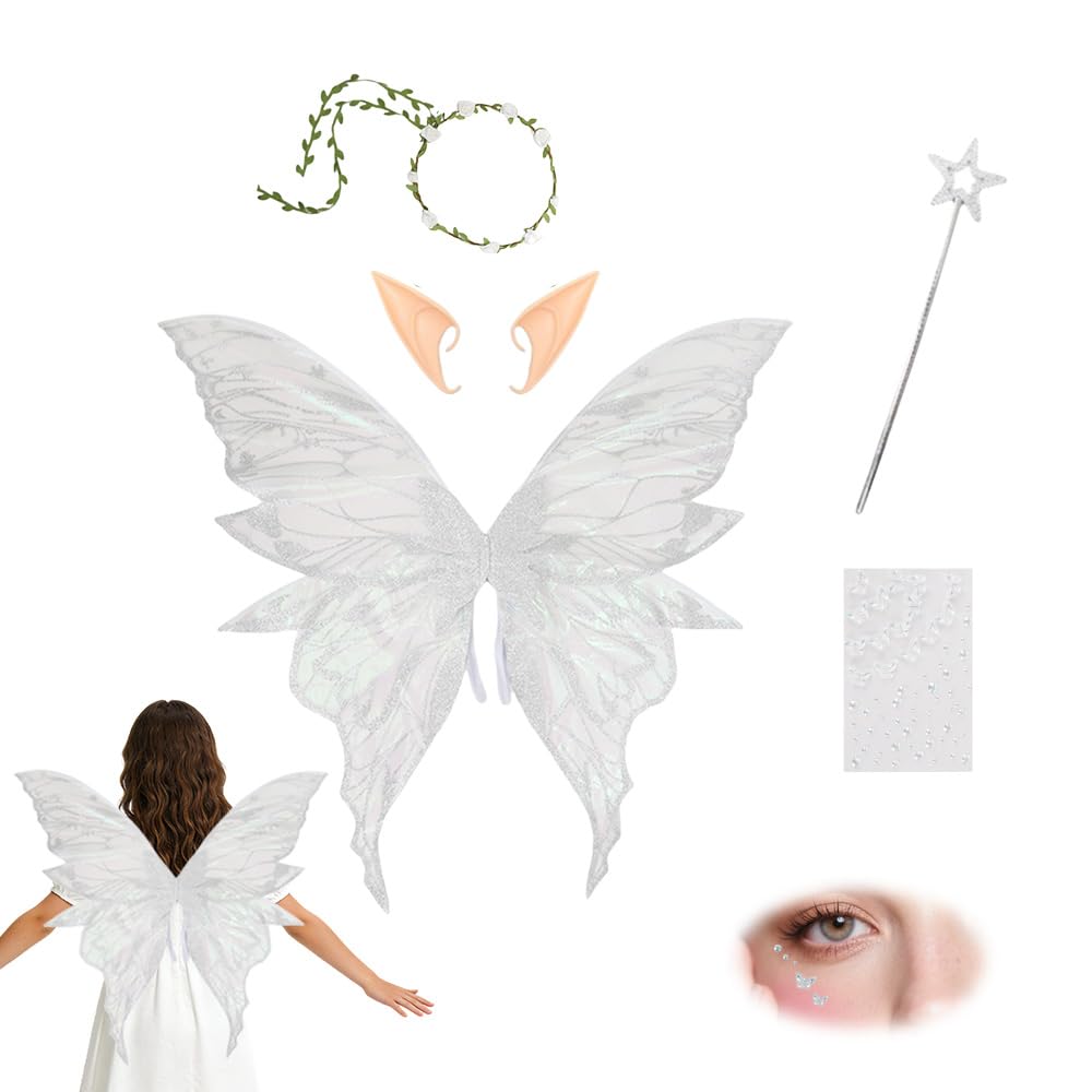PLLYPE Fairy Wings, Fairy Costume Adults Set