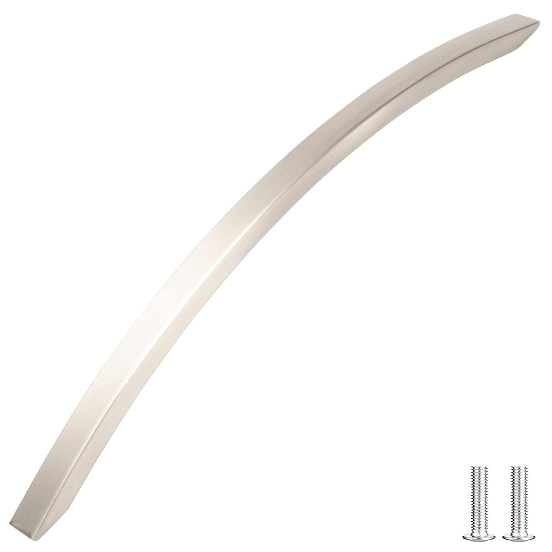 Decoranddecor Brushed Chrome Slimline Kitchen Door Handles Cabinet Pulls Sleek Design - Smooth Lines 224Mm