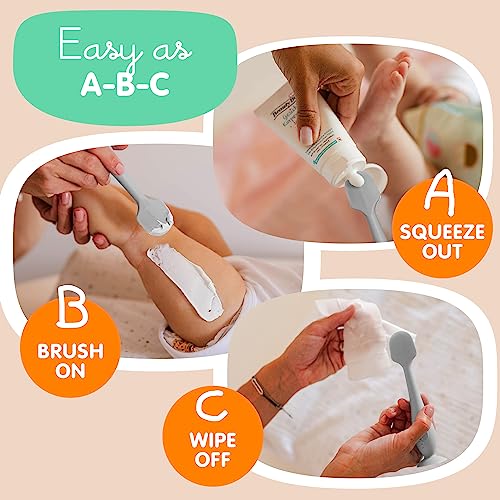 Image of Bumco Baby Bum Brush + Travel Diaper Cream Spatula Set (Gray & Blue)