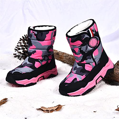 Gexeceuss Winter Snow Boots For Boys And Girls Kids Faux Fur Ankle Boots Outdoor Waterproof Slip Resistant Cold Weather Shoes Walking Boots For Little Kid/Big Kid #TOP4