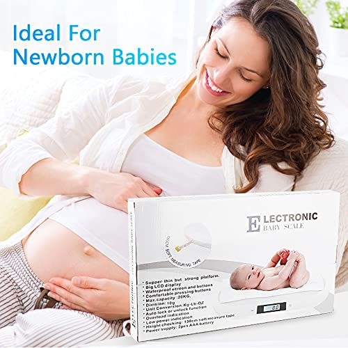 Qulable Toddler Scale Digital 44 Pounds Newborn Scale For Wiggly Baby Infant Sacle Baby Scale Accurate Baby Size Platform Auto-Off Tare Function Low Battery And Overload Prompt Kg/Lb/Oz Tape Measure #TOP5