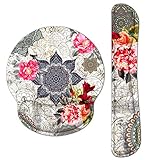 RICHEN Keyboard Wrist Rest and Mouse Pad with Wrist Support, Memory Foam Set for Gaming and Office, Comfortable & Lightweight for Easy Typing & Pain Relief (Mandala Flowers)