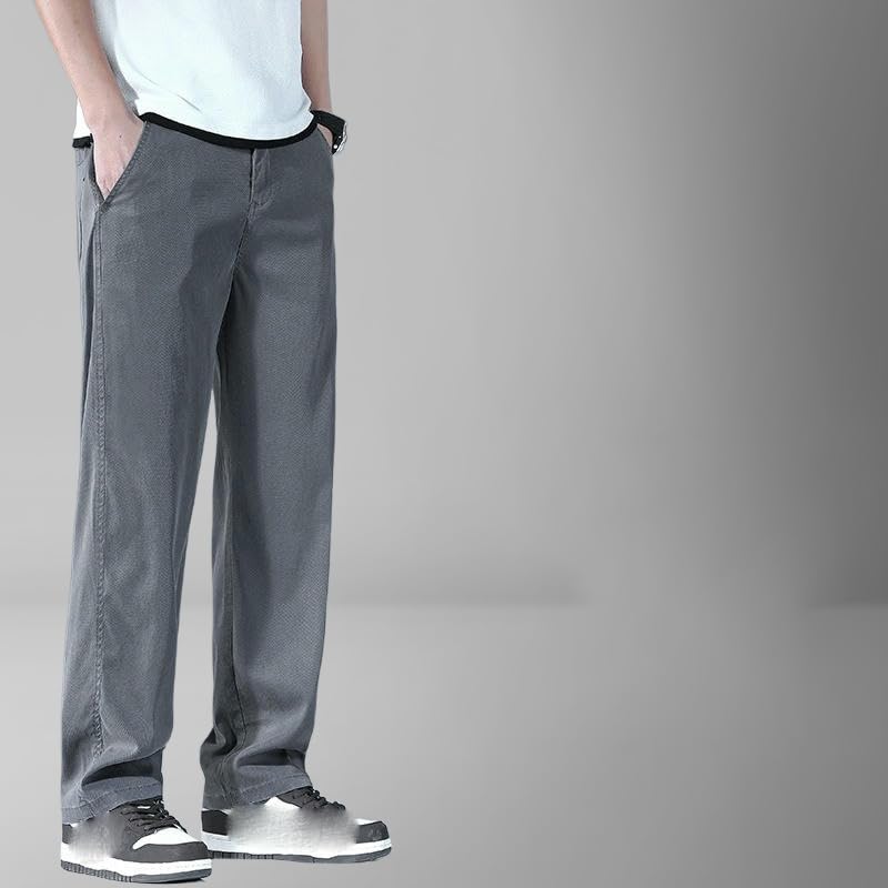 Men's Summer Thin American Loose Wide Leg Ice Silk Casual Pants2