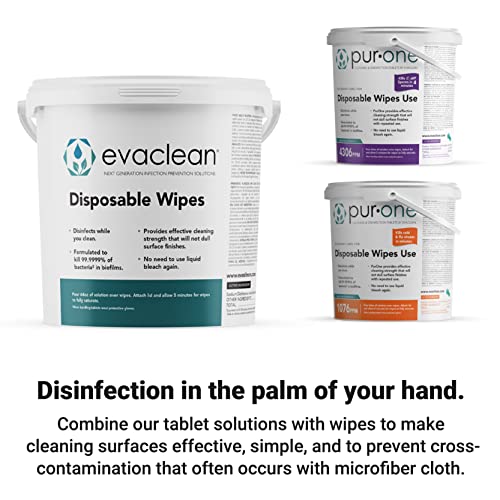 Image of EvaClean Dry Surface Cleaning Rolls - 8-Pack of 110-Count Refill Rolls (880 Total) - 9 inch x 7.5 inch Durable Sheets for Multi-Surface & Hand Use - Combine with PurOne Tablets to Create Wet Wipes