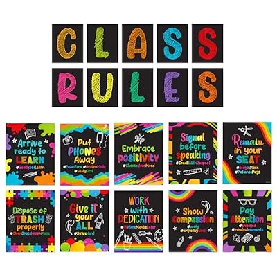 Decorably 20 Chalkboard Class Rules Classroom Thailand | Ubuy