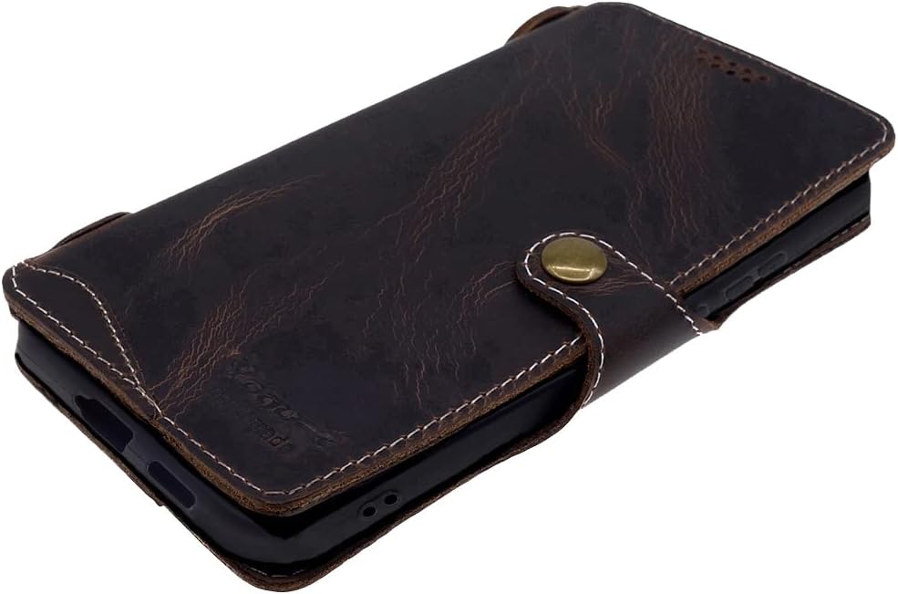 Yogurt Case for Samsung Galaxy S25 FE (2025), Genuine Leather Wallet Cover for Samsung S25 FE, Handmade Oil Leather