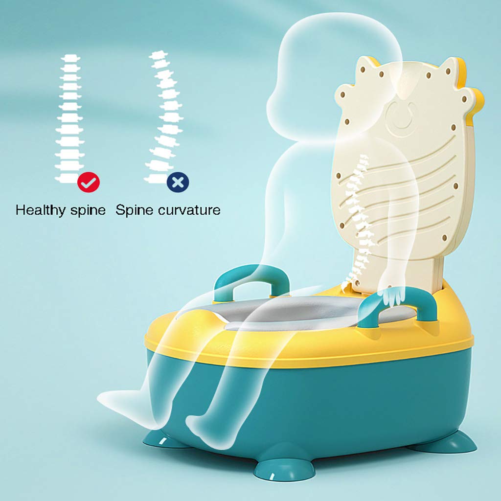 Orinal para niños, Orinal para Entrenamiento, Orinal de Viaje con Tapa, Protector contra Salpicaduras, bebés y niños pequeños,Verde