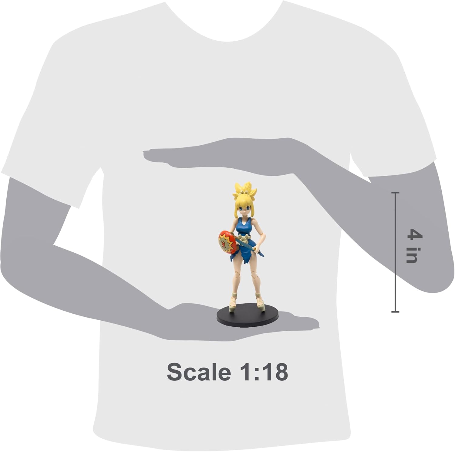 Boss Fight Studio Dr. Stone Kohaku Action Figure – Highly Articulate Collectible Figurine with Accessories Including Alternate Heads and Hands, Knives, Shield, and Water Barrel – 4” Scale