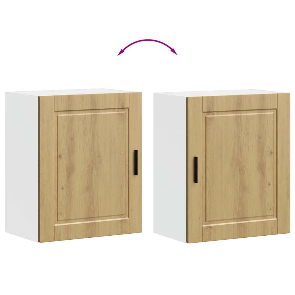 Porto Küchen Hängeschrank, Artisan-Eiche Holzwerkstoff, 50x31x60 cm, Wandmontage, Langlebiger Küchenschrank für Geschirr und Kochutensilien, Feuchtigkeitsbeständig