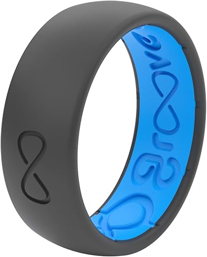 Miniatura 6 de Groove Life - Anillo de boda de goma transpirable para hombres, de silicona sólida, diseño único, cobertura de por vida, anillo de ajuste cómodo