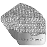 3dRose Pretty Silver Christmas Ornaments, Merry Christmas - Soft Coasters, Set of 8 (CST_220561_2)