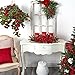 Nearly Natural Poinsettia & Berry Triple Candelabrum