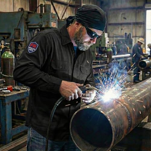 Image of Ousafeve FR Shirts for Men Hi Vis 6.5oz Flame Resistant Welding Shirts