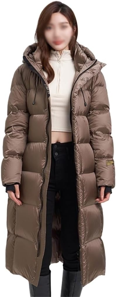 Women Down Jacket High-end Warm Obsidian Series Goose Down Knee-length Extreme Cold Thickening