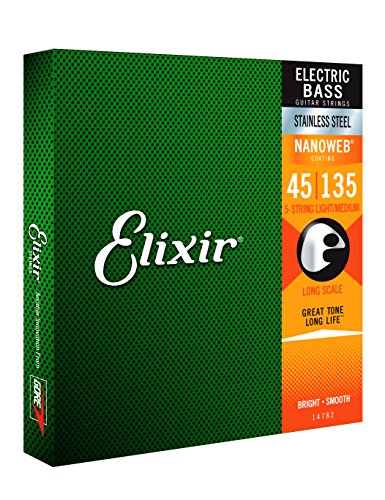 Cordes Elixir® en Stainless Steel avec revêtement NANOWEB® pour basse 5 cordes, Long Scale, Light/Medium (.045-.135) - Les Beatles, Paul McCartney, John Lennon, RIngo Starr, George Harrison Cordes Elixir® en Stainless Steel avec revêtement NANOWEB® pour basse 5 cordes, Long Scale, Light/Medium (.045-.135) – Image 3