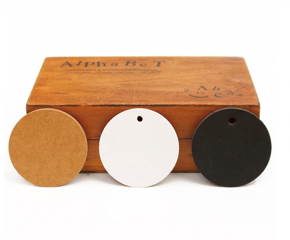 Chsyoo Black, Brown, White ​​300 Kraft Paper Tags, Brown, White And Black Gift Tags, 6X6cm Round Label Paper, And 10M Natural Jute Rope For Wedding, Christmas, Party Diy Decoration