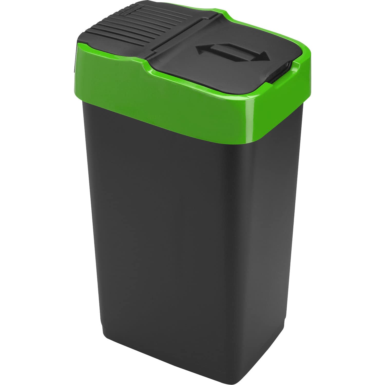 Sterling Ventures Plastic Swing Recycle Kitchen Rubbish Refuse Bin Waste Dustbin Home Office (Blue Yellow Green Each 35L)