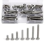 1/4-20 Bolts Screws Kit External Hex Head Stainless Steel 304 Fully Threaded Hex Bolt 1/4-20 x 1/2' 3/4' 1' 1-1/4' 1-1/2' 1-3/4' 2' Length