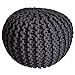 kreatives Wohnen 45 cm Sitzpouf Sitzpuff Grobstrick-Optik kreatives Wohnen Strick Bodenkissen Höhe 30 cm schwarz - anthrazit Strickhocker KRW005535-000000-0000AT Extra breit
