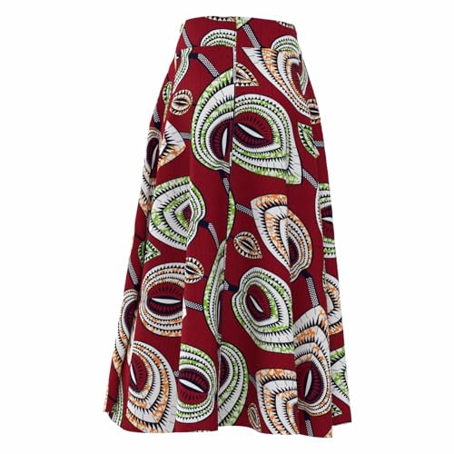 iooiooi African Skirt for Women Ankle Length Cotton Dashiki Print Long Skirt4