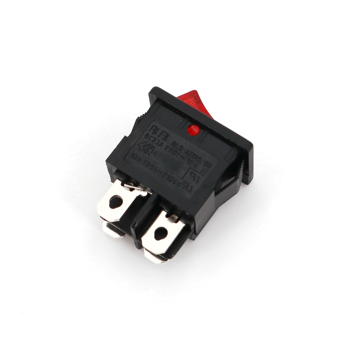 10 Pieces 15x21mm RL3-4 red Indicator Light 4-pin ON-Off DPST mini Rocker Switch 10A 125VAC