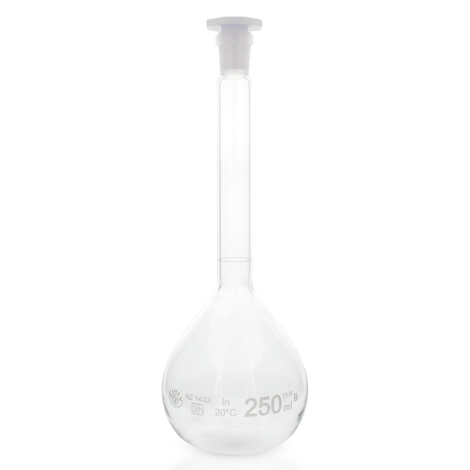 mit Normschliff 250ml aus hitzefestem Borosilikat inklusive PEHD Stopfen