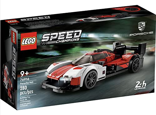 LEGO Speed Champions Porsche 963 76916, Model Car Building Kit, Racing Vehicle Toy for Kids, 2023 Collectible Set with Driver Minifigure, White