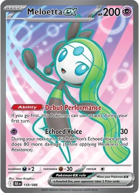 Pokemon - Meloetta ex - 159/086 - SV: Black Bolt (BLK) - Ultra Rare - Full Art - Single Card