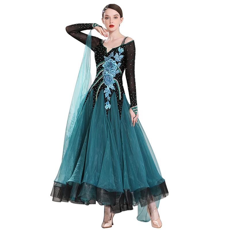 Amazon.co.jp: エレガント社交ダンスドレス刺繍社交ダンスドレス