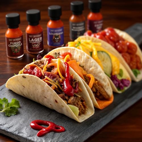 Image of Hot Sauce Gift Set - 24 Count Variety Pack of Mini Hot Sauces, Assorted Flavors & Heat Levels, Hot Sauce Sampler Collection for Tasting, Parties, Gifts & Spice Lovers