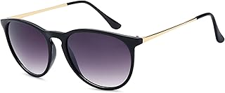 Damen Sonnenbrille mit ovalen Gläsern und Metallbügeln | Kunststoffrahmen mit UV400 Schutz | Sommerbrille mit Verlauf oder Spiegelglas