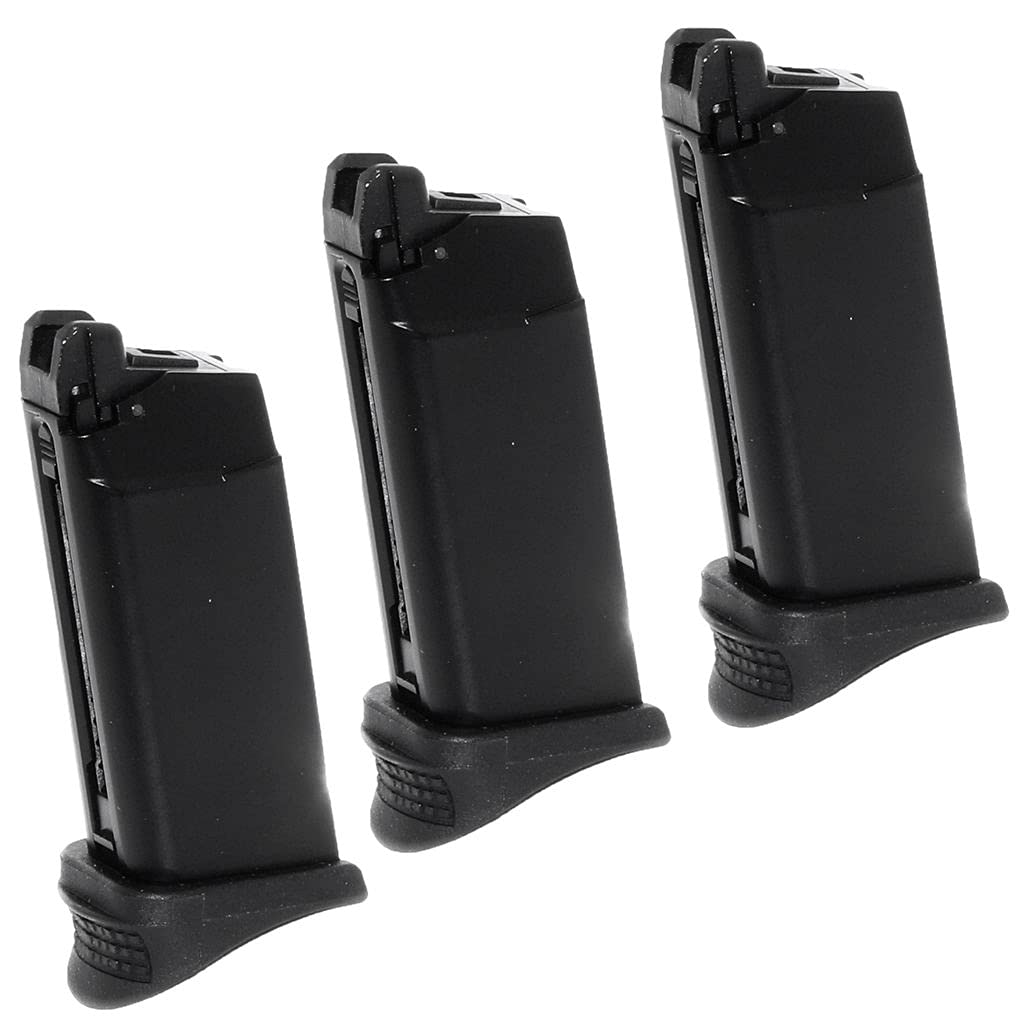 Airsoft Parts WE (WE-TECH) 3pcs 15rd Gas Magazine for WE/Tokyo Marui G26 G27 Series GBB Pistol Black