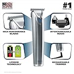 Wahl Stainless Steel Lithium Ion 2.0+ Beard Trimmer for Men - Electric Shaver & Nose Ear Trimmer - Rechargeable All in…