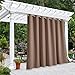 NICETOWN Outdoor Curtain Panel for Patio - Vertical Blinds Thermal Insulated Grommet Top Blackout Slider Curtain/Drape for Outside Pavilion/Lounge (Tan, Single Panel, 100 x 84-Inch)