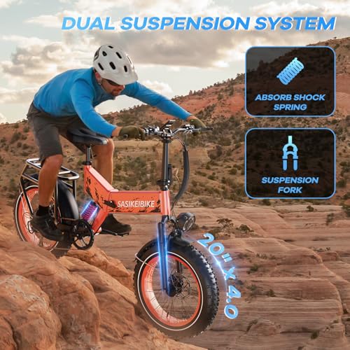 Image of vefreedom 1500W Folding Electric Bike for Adults, 52V 20AH Large Removable Battery E Bike,70 Miles Max Range, 20 inch x4.0 Fat Tire Ebike, Dual Suspension Commute Electric Mountain Bicycle