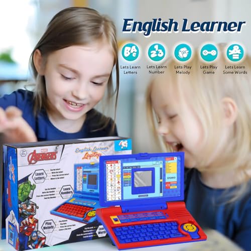 Image of Storio Avengers Educational Laptop Computer Toy with Mouse|1 Year Extended Warranty|Kids Above 3 Years|20 Fun Activity Learning Toy|Letter Words Games Mathematics Music Logic Memory Tool,Multicolour