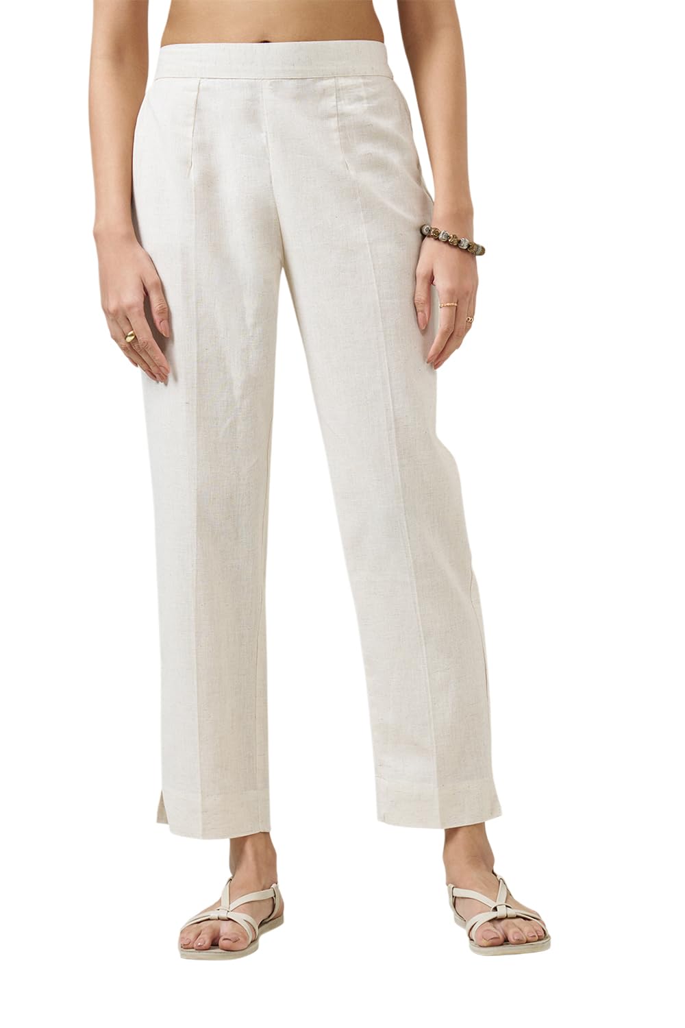 Women's Cotton Linen Bottoms | Slim Tapered Fit | Mid Rise Waist | Ankle Length-image-39