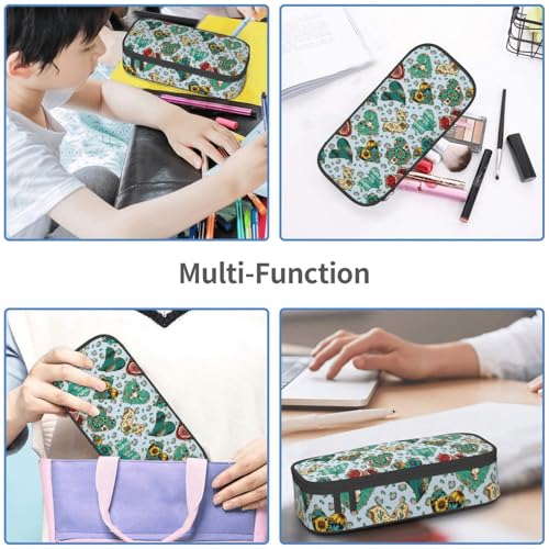 Image of Western Aztec Pencil Case Aesthetic Large Capacity Pen Pouch | Storage Bag with Compartments for Travel School Office Organizer