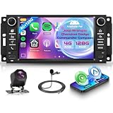 Orderich 4G+128G Android Car Stereo for Jeep Wrangler 2007-2018 & Jeep Compass 2011-2015 with Wireless CarPlay Android Auto, 7 Inch Car Radio GPS Navigation WiFi SWC Bluetooth FM with Backup Camera