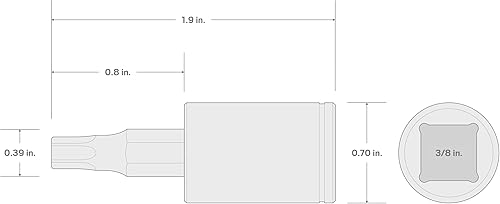 Miniatura 18 de TEKTON 3/8 pulgadas Drive x T60 largo Torx Bit Socket SHB14460