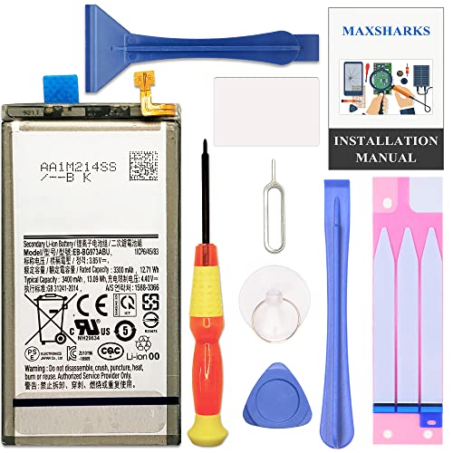 MAXSHARKS Fit for Galaxy S10 Battery Replacement, with Installation Manual, EB-BG973ABU Battery for Samsung Galaxy S10 (Not for S10 Plus/Note 10) with Repair Toolkit